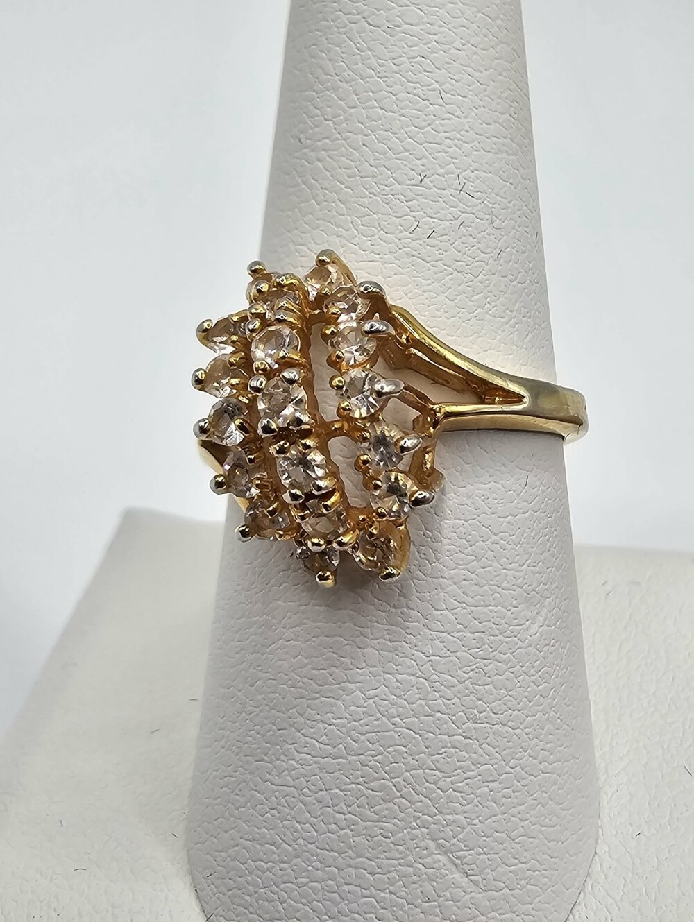 Vintage Ring: 14 K 1/20 Marked Gold Filled / Cubic Zirconia (Size 9)
